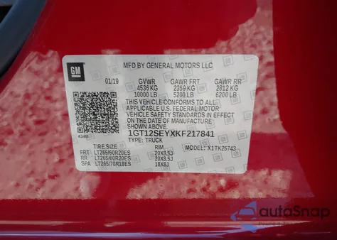 2019 GMC Sierra 2500Hd Denali from USA, damaged, VIN 1GT12SEYXKF217841